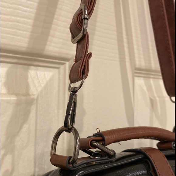 Black and Brown Handbag with Silver Accents - Picture 6 of 14